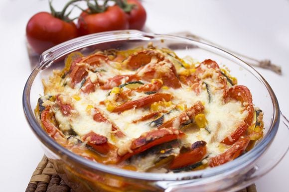 Fettarmer Zucchini Tomaten Auflauf