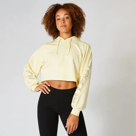 Icon Cropped Hoodie - Zitrone