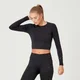 MP Women's Shape Seamless Ultra Long-Sleeve Crop Top - Schwarz