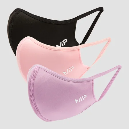 MP Curve Mund-Nasenschutz (3er-Pack) – Schwarz/Geranium Pink/Flieder