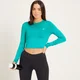 MP Langärmeliges Trainings-Crop-Top mit schnelltrocknender Technologie für Damen - Lagunenblau