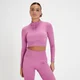 MP Women's Tempo Nahtloses Croptop mit 1/4-Reißverschluss – Blossom Pink Zebra