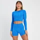 MP Damen Tempo Wendbares Langarm-Croptop – Electric Blue