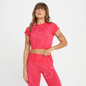 MP Women's Tempo Wave Seamless Crop Top - Rouge Red - Size XXS