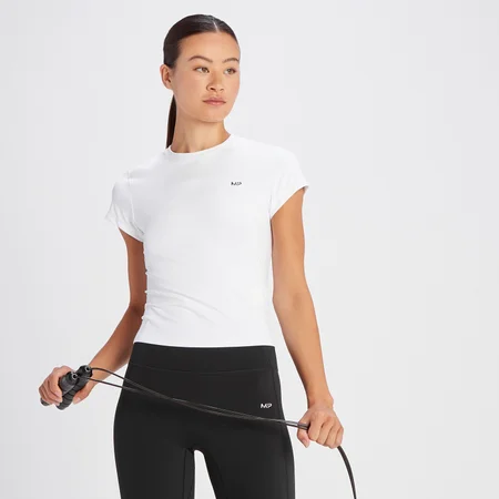 MP Damen Tempo Basics Kurzarm-T-Shirt – Weiß