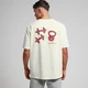 MP Herren Tempo Oversize-T-Shirt mit Grafik – Cremefarben/roter Druck
