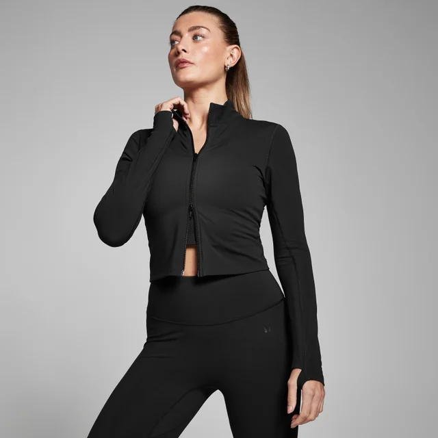 MP Damen Tempo Crop-Jacke – Schwarz
