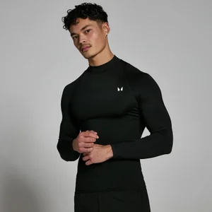 MP Herren Training Langarm-Baselayer mit hohem Kragen – Schwarz - Size S