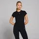 MP Damen Basics Körperbetontes Kurzarm-T-Shirt – Schwarz