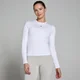 MP Damen Basics Körperbetontes Langarm-T-Shirt – Weiß