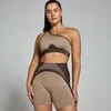 MP Damen Contrast Rib Nahtloser Sport-BH – Kaschmir/Espresso