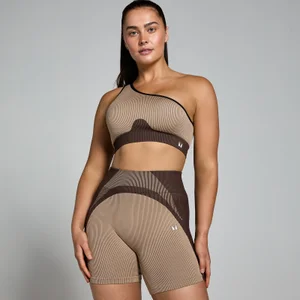 MP Damen Contrast Rib Nahtloser Sport-BH – Kaschmir/Espresso - Size XL