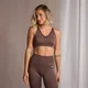 MP Damen Nahtloser Sport-BH mit V-Ausschnitt – Kaffee