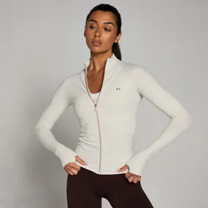 MP Damen Tempo Ultra Nahtlose Jacke mit Reißverschluss – Nebel - Size XXL