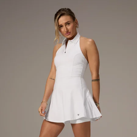 MP X Tatiana Tenniskleid mit Kragen – Weiß