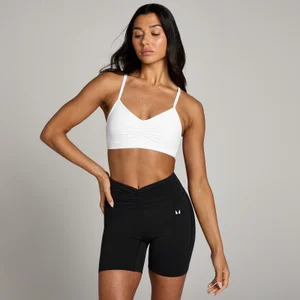 MP Damen Tempo Sport-BH mit geraffter Vorderseite – Weiß - Size S