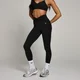 MP Damen Tempo Leggings mit geraffter Vorderseite – Schwarz