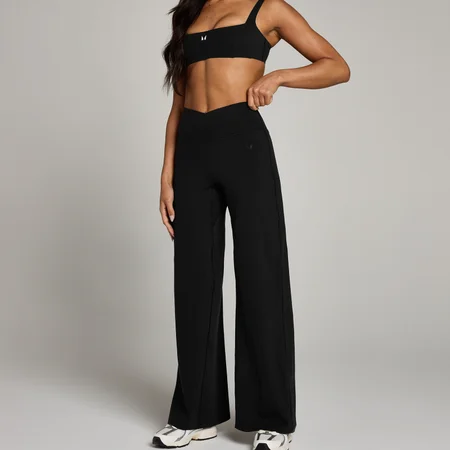 MP Damen Studio Cross Over Legging mit weitem Bein – Schwarz
