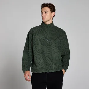 MP Herren Bedrucktes Fleece mit 1/4-Reißverschluss – Waldgrün - Size XS