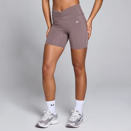 MP Damen Tempo Shorts mit geraffter Vorderseite – Mokka