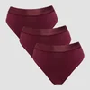 MP Damen Bikinislip mit Mittelhohem Bund (3er-Packung) – Dunkle Beere