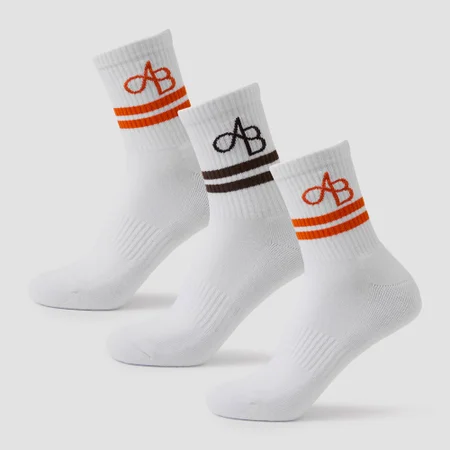 MP X Aleksandra 3er-Packung Crew-Socken – Kaffee/Mandarine