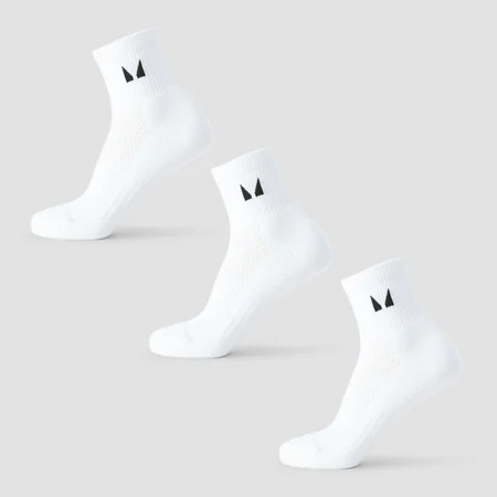 MP knöchellange Laufsocken (3er-Pack) – Weiß