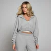MP Damen Soft Touch Kapuzenpulli mit durchgehendem Reißverschluss – Hellgrau