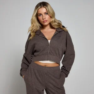 MP Damen Soft Touch Kapuzenpulli mit durchgehendem Reißverschluss – Schokoladenbraun - Size S