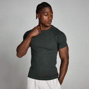 MP Herren Origin geripptes T-Shirt in Muskelpassform – Verwaschenes Schwarz - Size M
