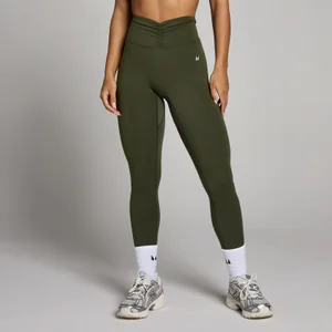 MP Damen Tempo Dipped Waist Leggings - Waldgrün - Size XS