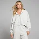 MP Damen Leichter Loopback Durchgehender Reißverschluss Hoodie - Grau Meliert
