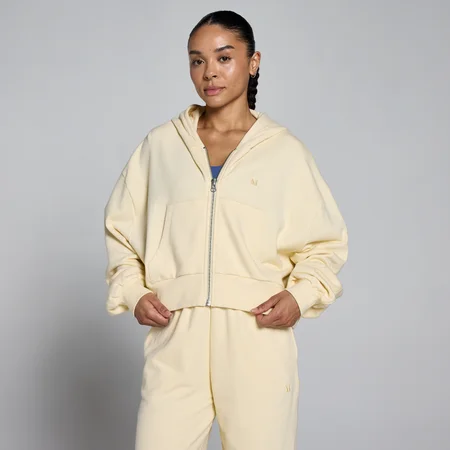 MP Damen Lightweight Loopback Zip Through Hoodie - Butter