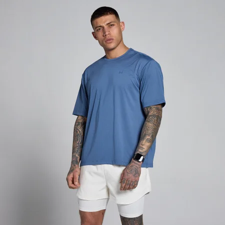 MP Herren Hybrid Oversized Mesh T-Shirt – Schieferblau