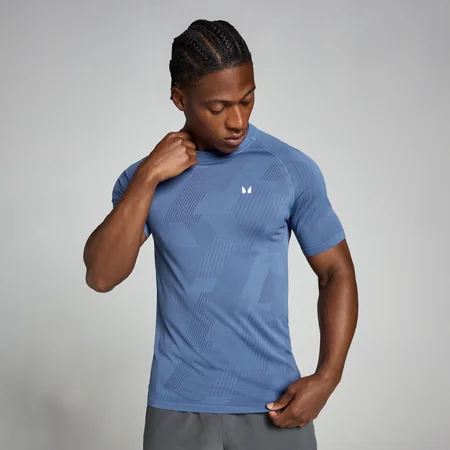 MP Tempo Pillar Graphic Seamless T-Shirt für Herren – Schieferblau