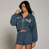 MP Damen Move Club Graphic Lightweight Loopback Zip Through Hoodie - Faded Blue