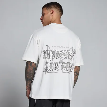 MP Herren Lift Grafik Vintage Oversized-Baumwoll-T-Shirt – Vintage-Weiß