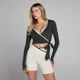 MP Damen Tempo Contrast Wrap Top - Gewaschen Schwarz