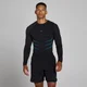 Lift nahtloses Langarm-Top in Muscle-Passform - Vintage-Schwarz/Power Blue