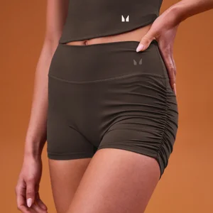 MP Damen Tempo Side Scrunch Booty Short – Kakao - Size XS