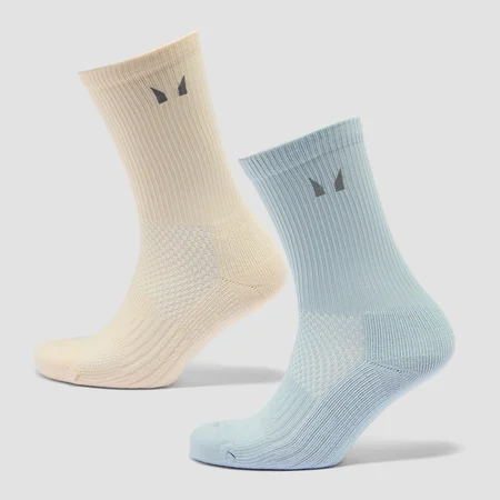 MP Reflektierende Laufsocken (2er-Pack) – Buttergelb/Babyblau