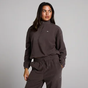 MP Damen Fleece-Pullover mit Stehkragen und 1/4-Reißverschluss - Kakao - Size S
