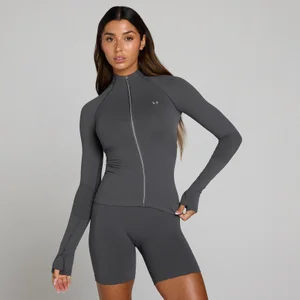 MP Damen Tempo Ultra Seamless Jacke mit durchgehendem Reißverschluss - Robust Grey - Size XS