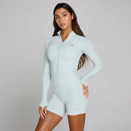 MP Damen Tempo Ultra Seamless Jacke mit durchgehendem Reißverschluss - Blue Aura