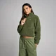MP Cropped Borg Fleece für Damen mit 1/4 Reißverschluss - Olivgrün verwaschen