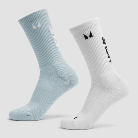 MP Move Club Laufsocken (2er-Pack) - Hellblau/Weiß