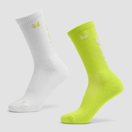 MP Move Club Laufsocken (2er-Pack) - Neongrün/Weiß