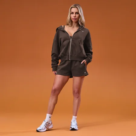 MP Damen Basics Hoodie mit Reißverschluss - Kakao
