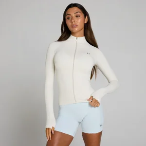 MP Damen Tempo Ultra Seamless Trainingsjacke mit Reißverschluss – Nebel/Silber - Size L