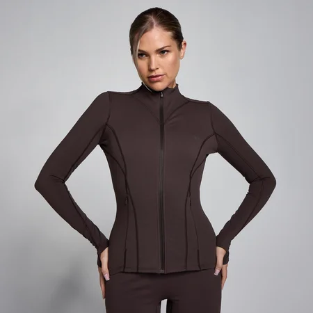 MP Damen SculptForm Durchgehende Reißverschlussjacke - Kakao